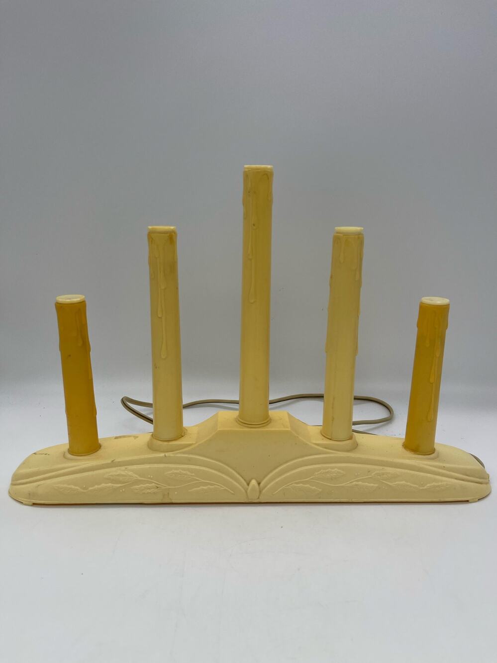 Vintage 5 Candle Candolier Molded Plastic Candle Drip Christmas